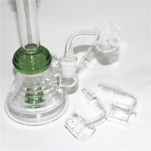 Smoking Sugar Cube Quartz Banger Nail Square Quartz bangers 14mm 10mm Maschio 2mm Lato spesso per pipa ad acqua in vetro Bong Dab Rig bocchino in silicone