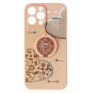 Young Girl Heart Mobile Phone Cases New Designer Bling Bling Rhinestones Hard Covers Bags for iphone 11 12 13 14 pro max Series