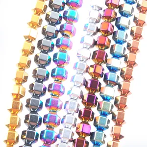 Wojiaer Doğal Taş Boncuklar Malzemeler Renkli Yüzlü Hematit Aracı Mücevher Yapma DIY Bilezik için Gevşek Boncuklar 4mm BL313
