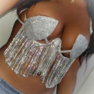 Altro barocco di lusso Harness Halter Neck Crystal Bikini Lingerie Nappa Reggiseno sexy Chain Chest Jewelry per le donne Niglub 221008