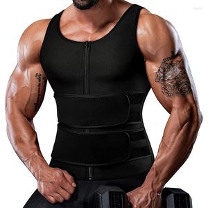 Men's Body Shapers Men's Sauna Vest For Men Waist Trainer Trimmer Sweat Shaper Neoprene Shapewear Tummy Control Girdle Double Closure