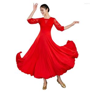 Stage Wear White Women Standard Ballroom Dance Dress Waltz For Dancing Tango Costumes Spanish Flamenco