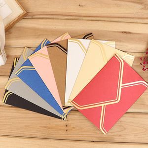 Present Wrap 8pcs Set Colored Bronzing Western Envelope Festival Mors dag Teacher's Card Business Office School Supply Creative