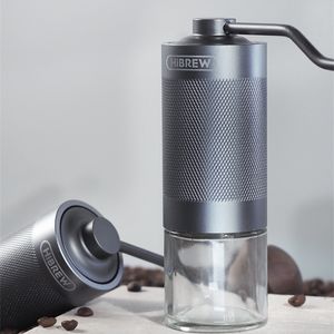 Altri utensili da cucina manuale HiBrew Maggiolino caffè Portable di alta qualità Mulino a mano di alta qualità Alluminio con memoria per fagioli visivi G4 221010