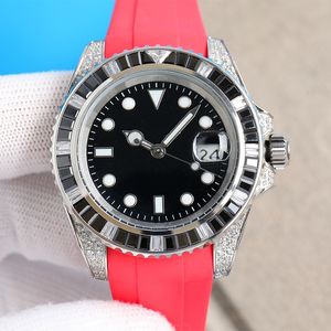 남성 시계 고무 스트랩 완전 자동 기계식 시계 사파이어 방수 디자인 40mm Montre De Luxe Multifunction Bezel