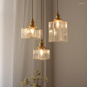 Lampy wiszące w stylu Lampki Sufit do jadalni Wisząca Lampa Clear Szklany Oprawa oświetleniowa Living żyrandole wystrój kuchni