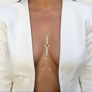 Andere Stonefans Dämonenauge-BH-Kette, Bikini-Körperschmuck, Festival-Zubehör, sexy Brustketten-Geschirr für Frauen, Party-Geschenk 221008