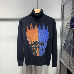 Herrenpullover, Persönlichkeitsstil, luxuriös, Nachtshow, glänzendes Design, Kaschmirpullover, Markenstrick, Herren-Rollkragenpullover, schmales Sweatshirt