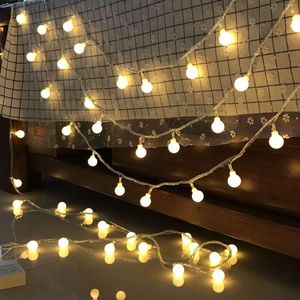 سلاسل 10M كرة LED LED أضواء في الهواء الطلق سلسلة إكليل لمبة خرافية للحفلات الزفاف حديقة عيد الميلاد ديكور عيد الميلاد