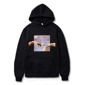 Herrtröjor tröjor män hoodies unisex rolig vaporwave michelangelo staty David tryck pullover casual tröja harajuku hoodies män streetwear t221008