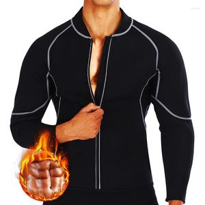 Mäns kroppsformar Herr Slim midja tränare termisk underkläderjacka långärmad sporttröja viktminskning neopren bastu kostym shaper