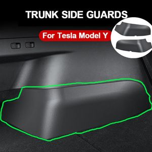 معتدل 2022 إكسسوارات واقي داخلي لنموذج Tesla Y حرس جانبي الجذع الخلفي TPE تغطية زغب الزاوية حماية قطع السيارة