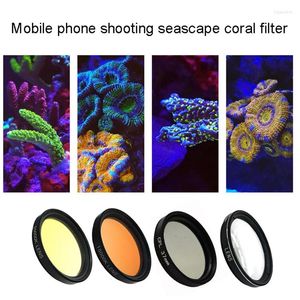 Stativ Aquarium Smartphone Camera Lens Filter 4 In 1 Kit Yellow Orange för Coral Reef Pography