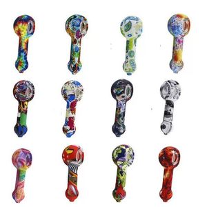 Pipe eng￥ngs Shisha Vape Pen f￤rgglad bubblare Silikon Tobaksr￶kning Handr￶r 108 mm vattenr￶rssapah Bong Moq 1 bit