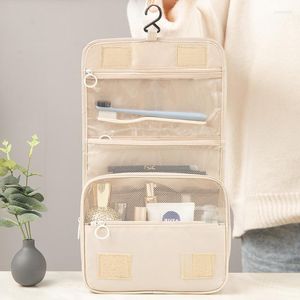 Storage Bags Waterproof Foldable Cosmetic Bag Women Simple Makeup Toiletries Organizer Travel Hanging Bathroom Wash Neceser