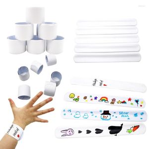 Bangle 30Pcs/set White Slap Bracelets Blank Wristbands DIY Painting Party Favors School Prizes Gifts Toys