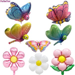 Other Festive Party Supplies 60cm Insect Cartoon Butterfly Aluminum Foil Balloon Outdoor Activities Kid Toy P o Props Birthday Decoration kids gift 221010