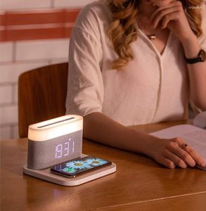 Table Clocks Smart Electronic Clock Alarm Hours Wireless Multiple Funtion Fast Phone Charger Small Night Light