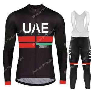 Cycling Jersey Sets 2022 UAE Team Summer Cycling Jersey Set Long Sleeve Clothing Road Bike Suit Bicycle Pants Bib MTB Maillot Ropa Ciclismo