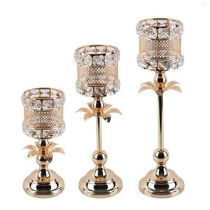 Candle Holders Retro Style Crystal Holder Tea Light Elegant Ornaments Pillar Candles Candlestick For Wedding Holiday Home Dining Table