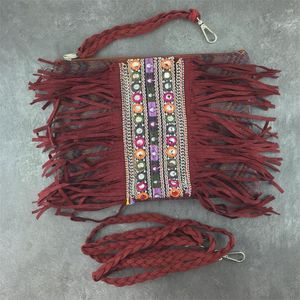 Kosmetiktaschen, Boho-Umhängetasche, schick, Bohemian-Stil, Gypsy, Azteken, Ibiza-Tribal, Baumwolle, Pom, süße kleine Geldbörse mit Reißverschluss