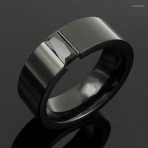 Wedding Rings Stainless Steel Men's Black Square Zircon Ring Simple Comfortable Engagement Jewelry Cocktail Party