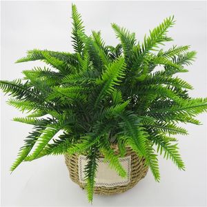 装飾的な花1/2/3/5pcs人工シダ植物リアルのようなDIYブッシュフェイクウェディングパーティーのホームデコレーションテーブル装飾