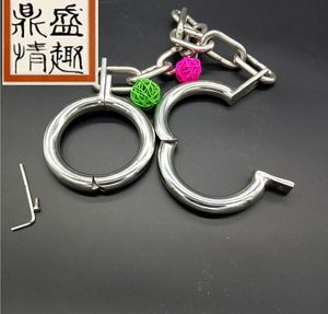 Bondage rostfritt stål SM handbojor bojor tunga sexleksaker kvinnliga manliga sexverktyg
