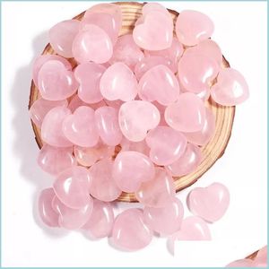 Stone 20x8mm Natural Rose Quartz Stone Crystal Heart Chakra Healing Reiki Gemstone Home Decor Diy Gift Drop Delivery 2022 Jewelry BDES DH76A