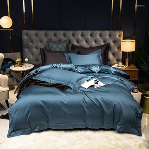 Bedding Sets TC Egyptian Cotton Duvet Cover Queen King Size Ultra Soft Nature Peacock Blue Bed Sheet Pillowcases