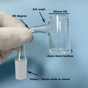 Full Weld 25mm Large Quartz Banger Smoking Oil Burner Bowl With 10mm 14mm Male Female Nail Joint For Glass Water Bong Pipe Bubbler Rig