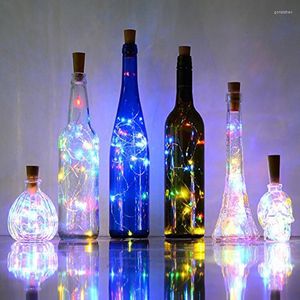 Strings 2m 20-LED Copper Wire String Light With Bottle Stopper For Glass Craft Fairy Valentines Wedding Decoration Lights