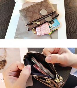 Bolsas de moedas femininas com zíper de PVC, bolsas femininas estilo curto, carteiras casuais zero no285170n