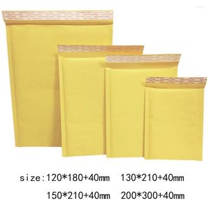 Envolva de presentes 10 Envelopes de embalagem de pacote envelopes de bolsa à prova de umidade Kraft Papel Kraft Bolha amarela Anti-pressão self SEAL