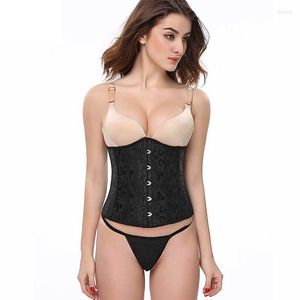 Bustier Corsetti sotto il busto Vita disossata in plastica Trimmer Corsetto Jacquard Floreale Chiusura frontale con fibbia Bustier Plus Size 6XL Donne sexy