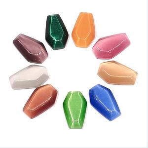 Stone Cats Eye Crystal Stone Ornaments Luck Coffin Shape Reiki Healing Chakra Quartz Mineral Tumbled Gemstones Hand Piece Home Decora Dhc3M