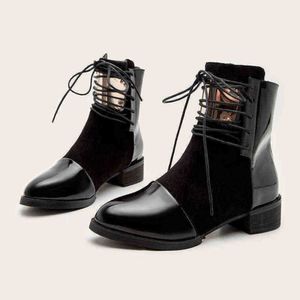 Martin Boots Women Women Shoes and Winter Fashion Massion ضمادة سميكة كعب الكعب حتى أحذية الكاحل 220802