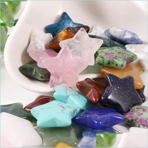 Stone 20mm Mini Star Statue Natural Stone Carving Home Decoration Crystal Polishing Gem Healing Smycken Drop Leverans 2022 BDESYBAG DHGLS