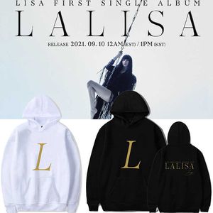 Herren Hoodies Sweatshirts Korea Girls Band Kpop LALISA Brief Gedruckt Hoodie Männer Frauen Sweatshirts Streetwear Harajuku Kleidung Mode Jungen Mädchen Tops T221008