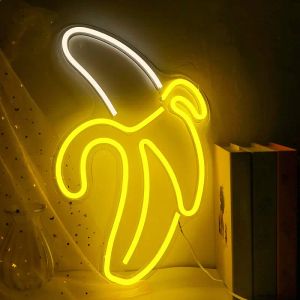 Luzes noturnas sinal de néon de banana Sinais de néon para o quarto romance de decoração de parede