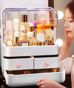 保管ボックスメイクアップオーガナイザー女の子向けの化粧品の美容ボックス防水防塵大容量