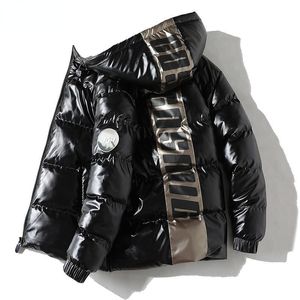 Erkek Ceketler Erkek Kış Metalik Sıcak Kalın Su Geçirmez Parkas Ceket Erkek Giyin Kıyafetler Rüzgar Tabanlı Hoodies Termal Parka Coat 221010