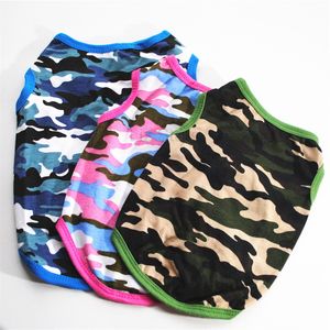 Pet Dog Apparel Dogs Cotton Camouflage T-shirt Pets Dog Spring Summer Camo Printed Clothes Animal Cat Puppy Sleeveless Vest TH0555