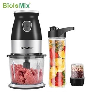 Fruktgrönsaksverktyg BPA gratis 500W bärbar personlig mixer mixer matprocessor med chopper skål 600 ml juicer flaska köttkvarn barnmat tillverkare 221010