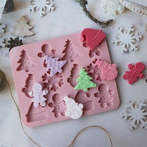 12-Cavity Christmas Silicone Mold Chocolate Cake Decoration Diy Nonstick Soap Mold Fondant Kitchen Tool Hand Make Supplies Baking Accessories MJ0875