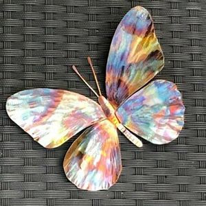 Decorative Flowers Colorful Hanging Butterfly Statue Handmade Metal Wall Decor Inspirational Sculpture For Outdoor Garden