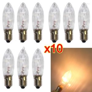 10pcs E10 LED a lume di candela Lampadine di ricambio per catene 10V-55V AC Bagno Cucina Lampade per la casa Lampadina Luci decorative