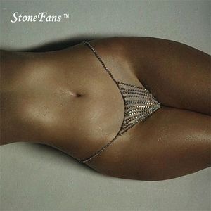 Andra Stonefans est kroppskedjan smycken enkel midja runda söta sexiga bikini underkläder magkedjan kristall rem för kvinnor 221008