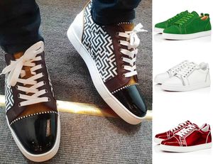 Luksusowe marki Reds Sole obuwie męskie trampki kolczaste junior low top męskie pop płaskie buty outdoorowe orlato sneaker prawdziwej skóry z pudełkiem fabryka sprzedaż