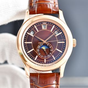 relógio mecânico de Caijiamin-Mens Orologio di Lusso Relógios 40mm Grande calendário de discagem/semana/mês Exibir moda avançada WatchWrist